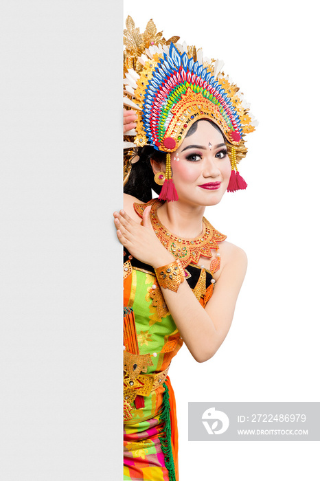 Asian woman dancing Balinese traditional dance