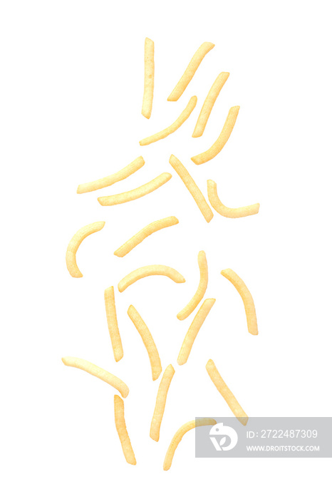 Falling potato chips cutout, Png file.