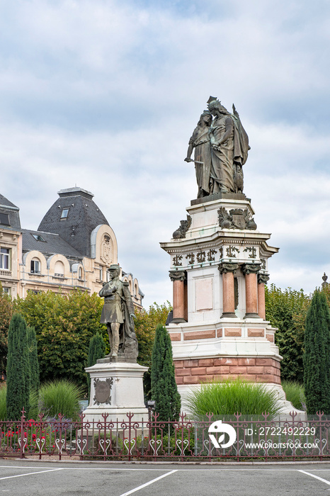 Statue on a square in the city of Belfort in France