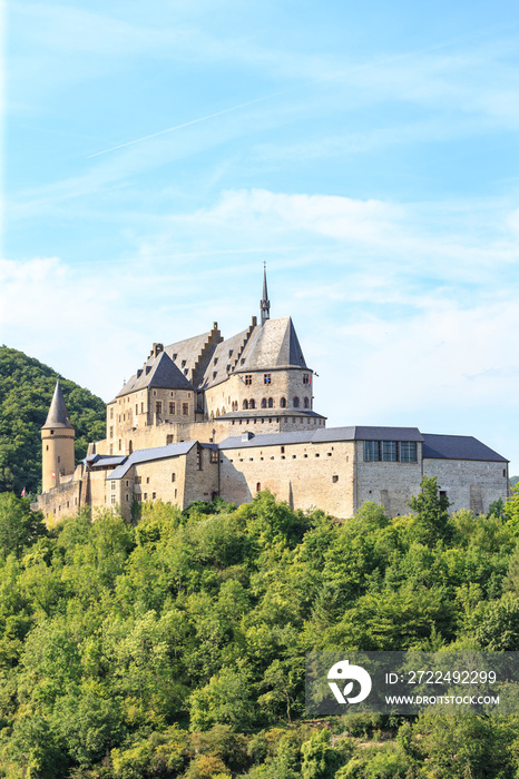 Vianden castle and a small valley