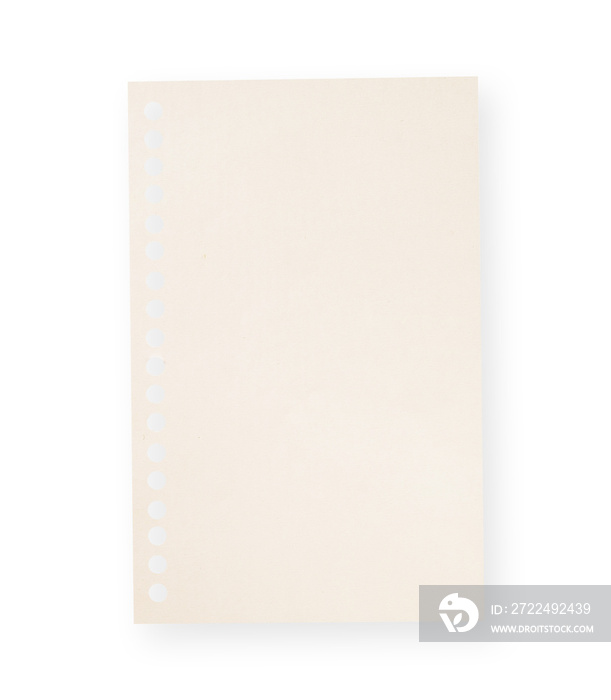 Blank note paper sheets isolated