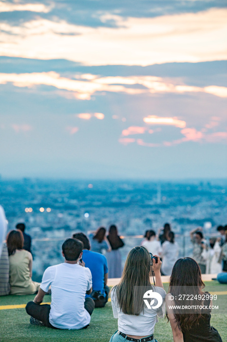 渋谷スカイから観る夕日