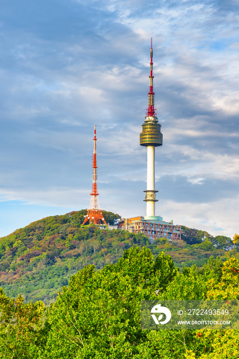 Awesome view of Namsan Seoul Tower in Seoul, South Korea