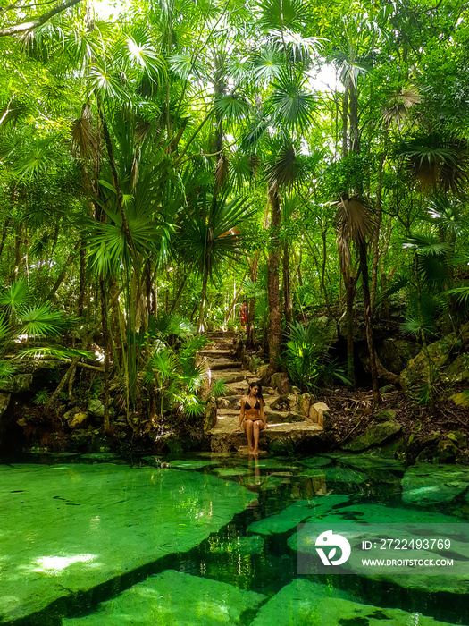 The hidden gem Cenote Azul in the Riviera Maya, Yucatan Peninsula