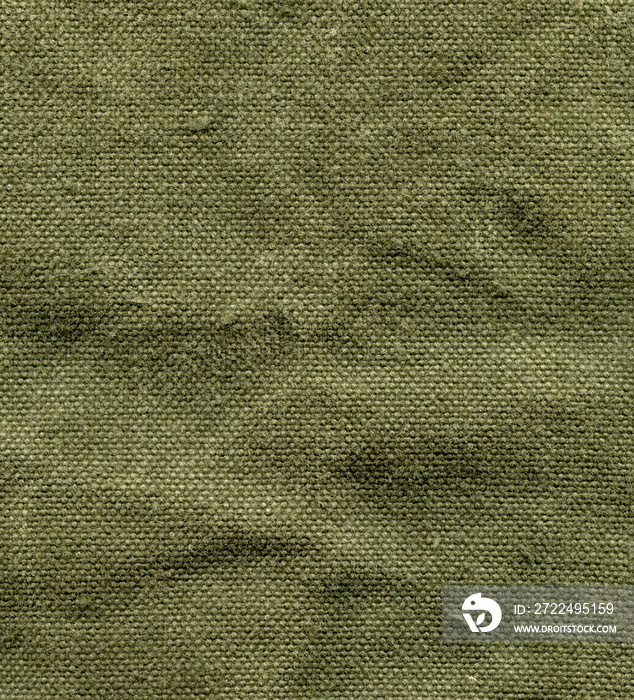 texture background of old canvas tarpaulin in green shade of color