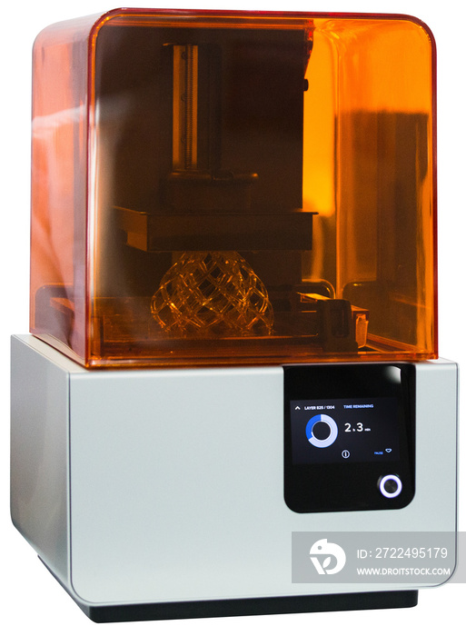 Stereolithography 3d printer isolated