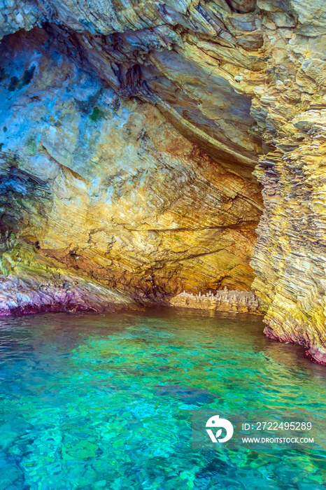 Blue caves Greece island of Zakynthos.