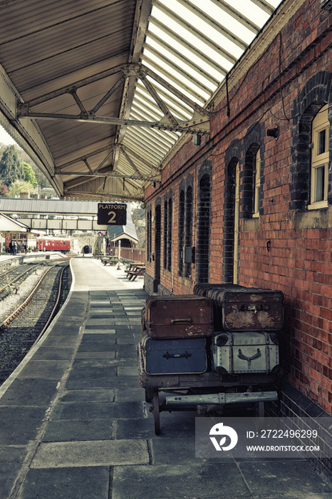 Old luggage on Llangollen Rail Station,Wales