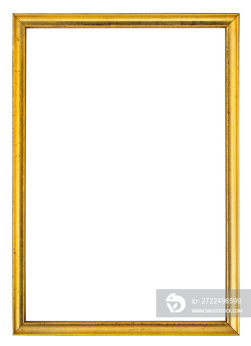 Gold antique gilt frame isolated on white background.