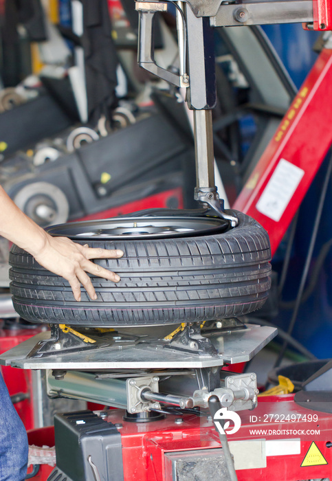 Tire Fitting Machine Close Up