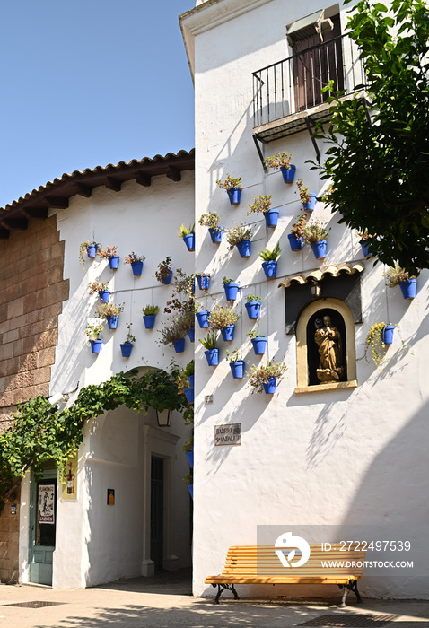 fachada con macetas tipica de Andalucia