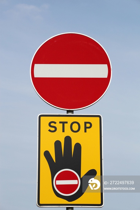 Stop road sign in Denmark