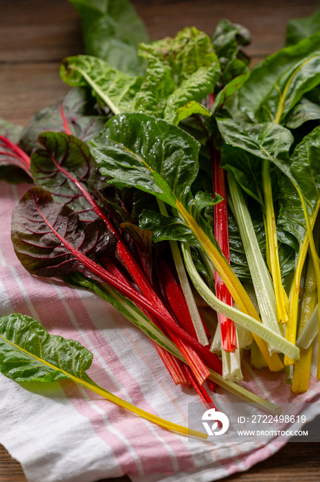 Harvest of swiss chard