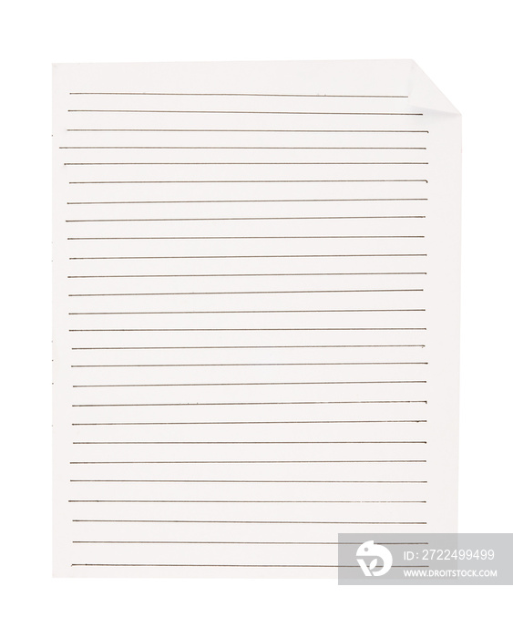 sheet of paper isolated