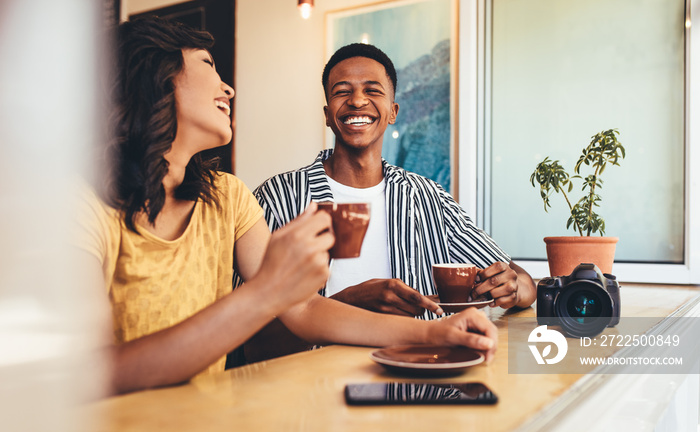 Friends enjoying a coffee together