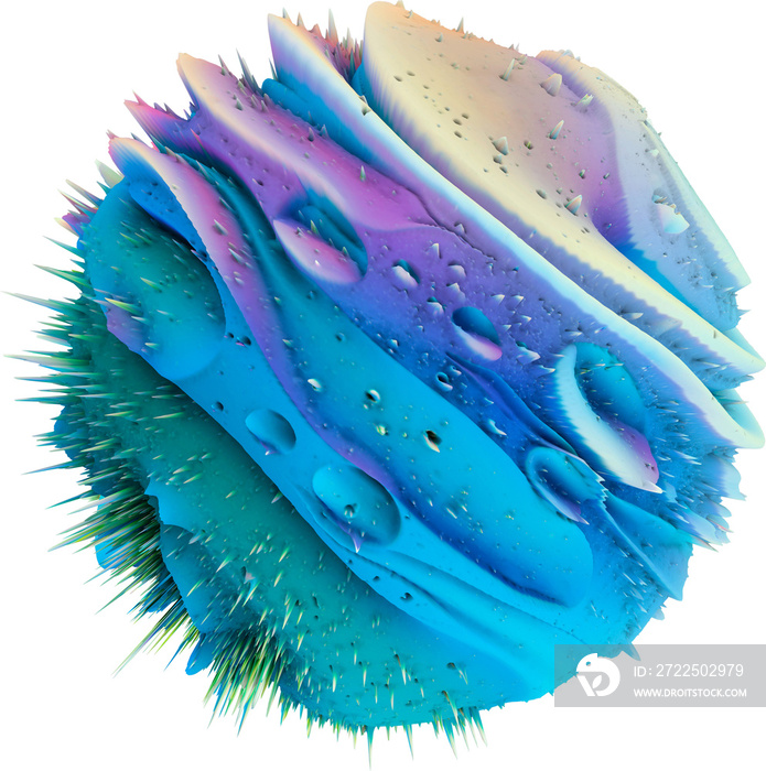 Colorful Abstract Isolated 3d Explosion With Extruded Surface