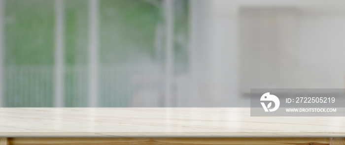 Close up view of empty counter in kitchen room