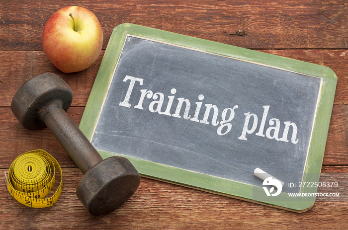 Training plan blackboard sign