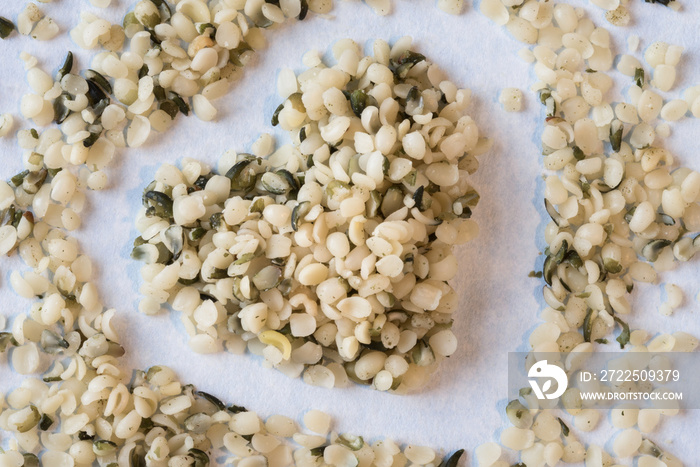 Hemp Seed Hearts in a Heart Shape