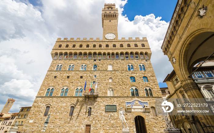 Fragment of the Old Palace (Palazzo Vecchio or Palazzo della Signoria), in Florence (Italy).