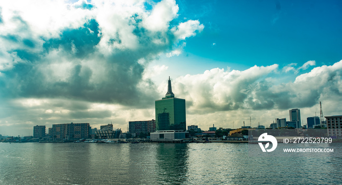 A view of the Lagos Lagoon, Victoria Island in Lagos, Nigeria