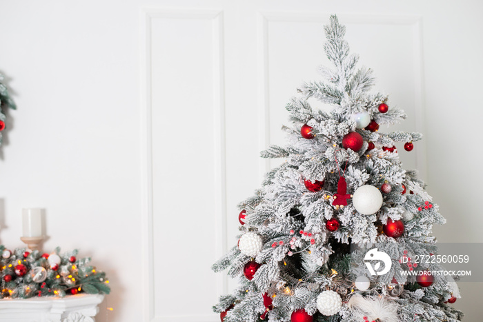 christmas tree with gifts and decorations