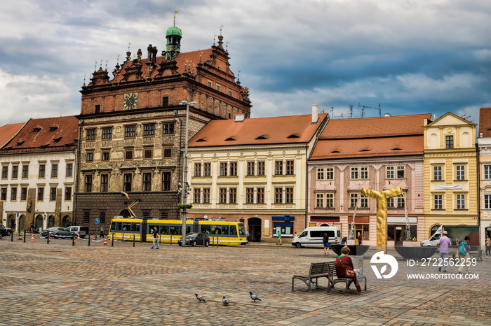 比尔森，Hauptmarkt mit Rathaus