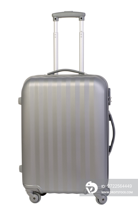 白色背景下隔离的现代行李箱