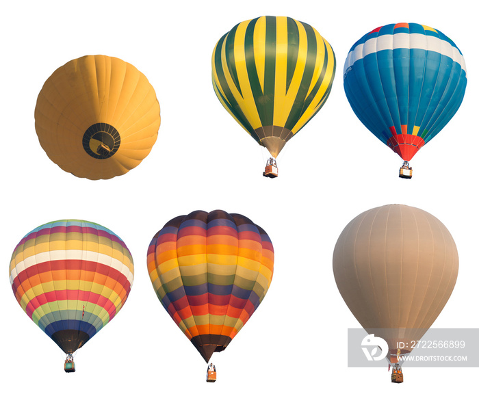 Group hot balloon color isolated