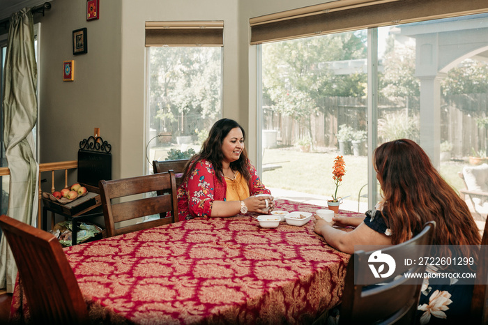 South Asian Mother and daughter portraits at home