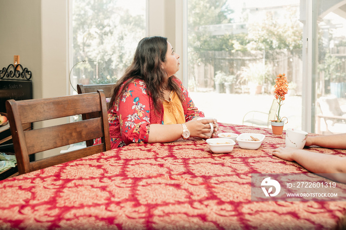 South Asian Mother and daughter portraits at home