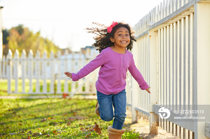 kid girl toddler playing running in park outdoor