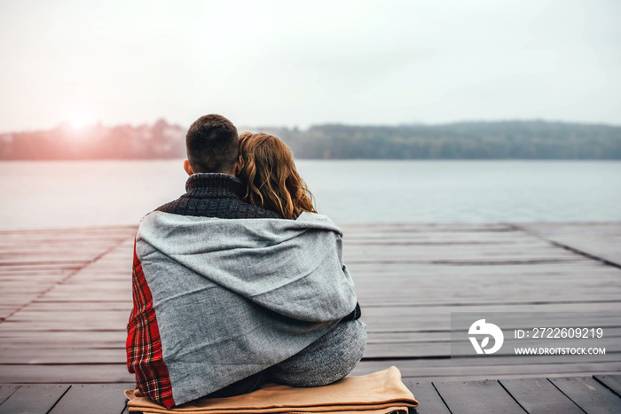 Happy couple relaxing outdoor in the park