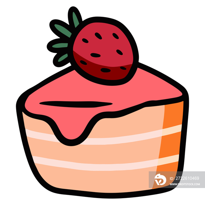 Sweet strawberry tart Illustration for sweet dessert