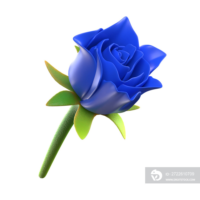 3d illustration of blue rose flower