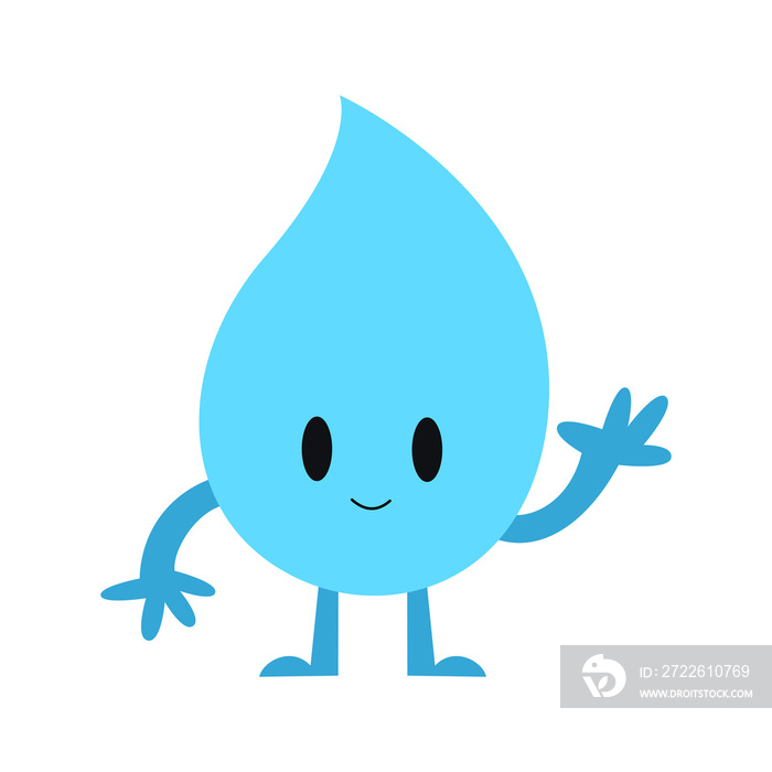 cute blue water character