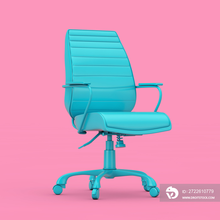 Blue Boss Office Chair Duotone. 3d Rendering