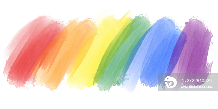 Rainbow color watercolor strokes background with a copy space