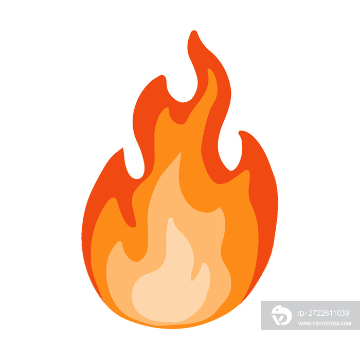 fire flame in simple illustration for design element