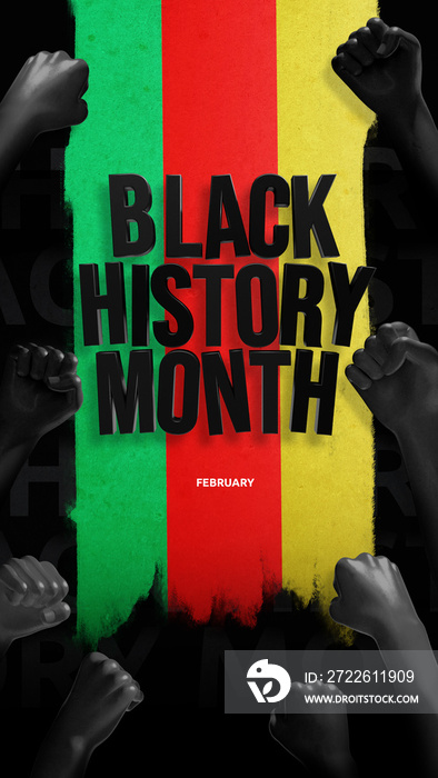 Black History Month 3d style Template Design Illustration, African American History.