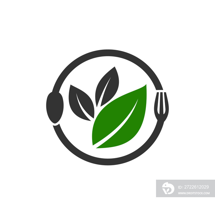 organic food logo template. Icon Illustration Brand Identity. Isolated and flat illustration. Vector graphic