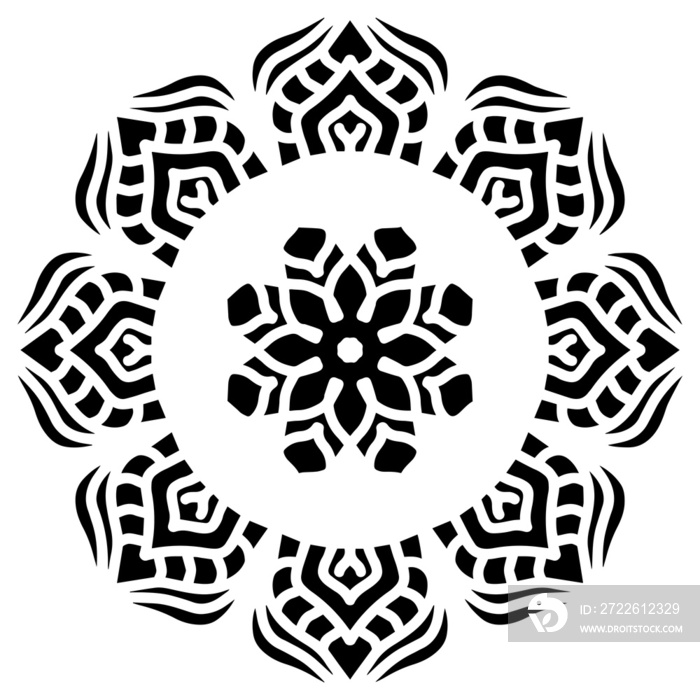 Mandala pattern stencil abstract floral ornament