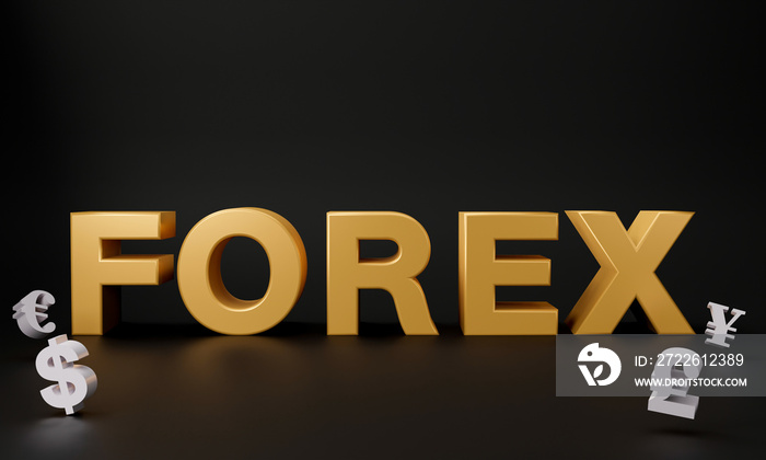 3d rendering Forex trading platform and Candlestick chart on black isolated background. Investment trader in the stock market, cryptocurrency concept, financial, index, Bullish, forex.