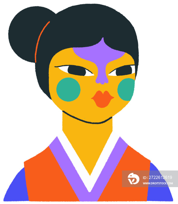 Colorful asian character