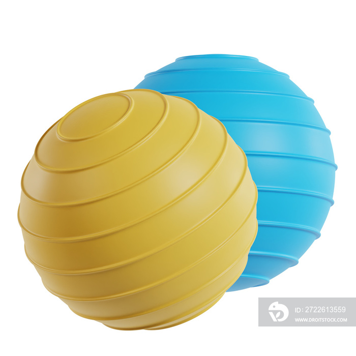 pilates ball 3d icon, gym equipment on isolated white background