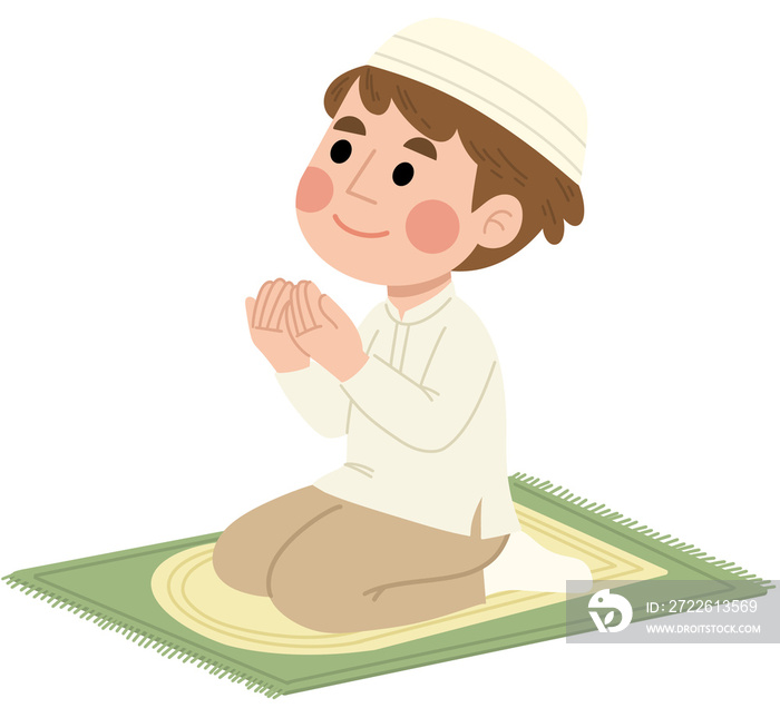 Muslim boy is praying