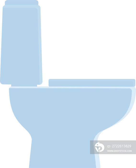 Lavatory pan semi flat color raster object. Full sized item on white. Part of bathroom arrangement. Water closet simple cartoon style illustration for web graphic design and animation