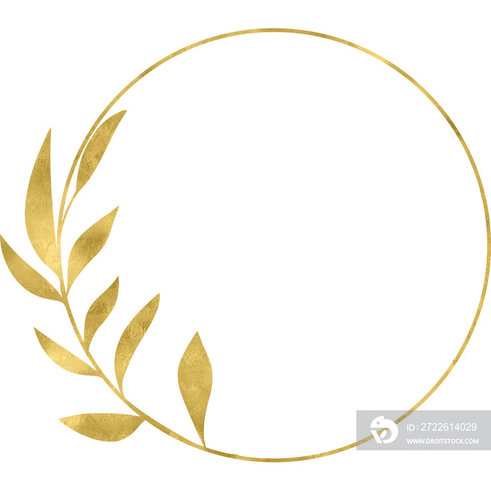 Gold Circle Border with Leaves