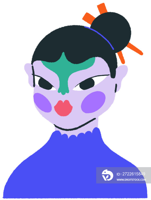 Colorful asian character