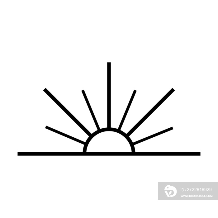 minimalist sun illustrations in an outline style. a simple drawing of the ancient sun symbol for creative design.